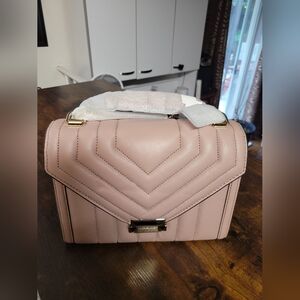 Michael Kors Whitney Crossbody Shoulder Bag. Quilted leather in Fawn  Dusty Rose